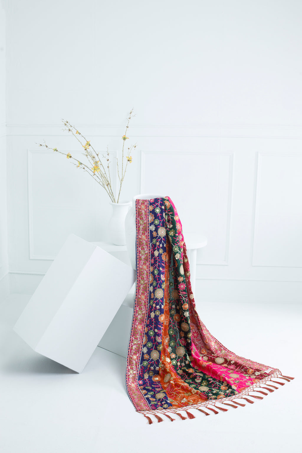 Multi-colour Katan Silk Shawl