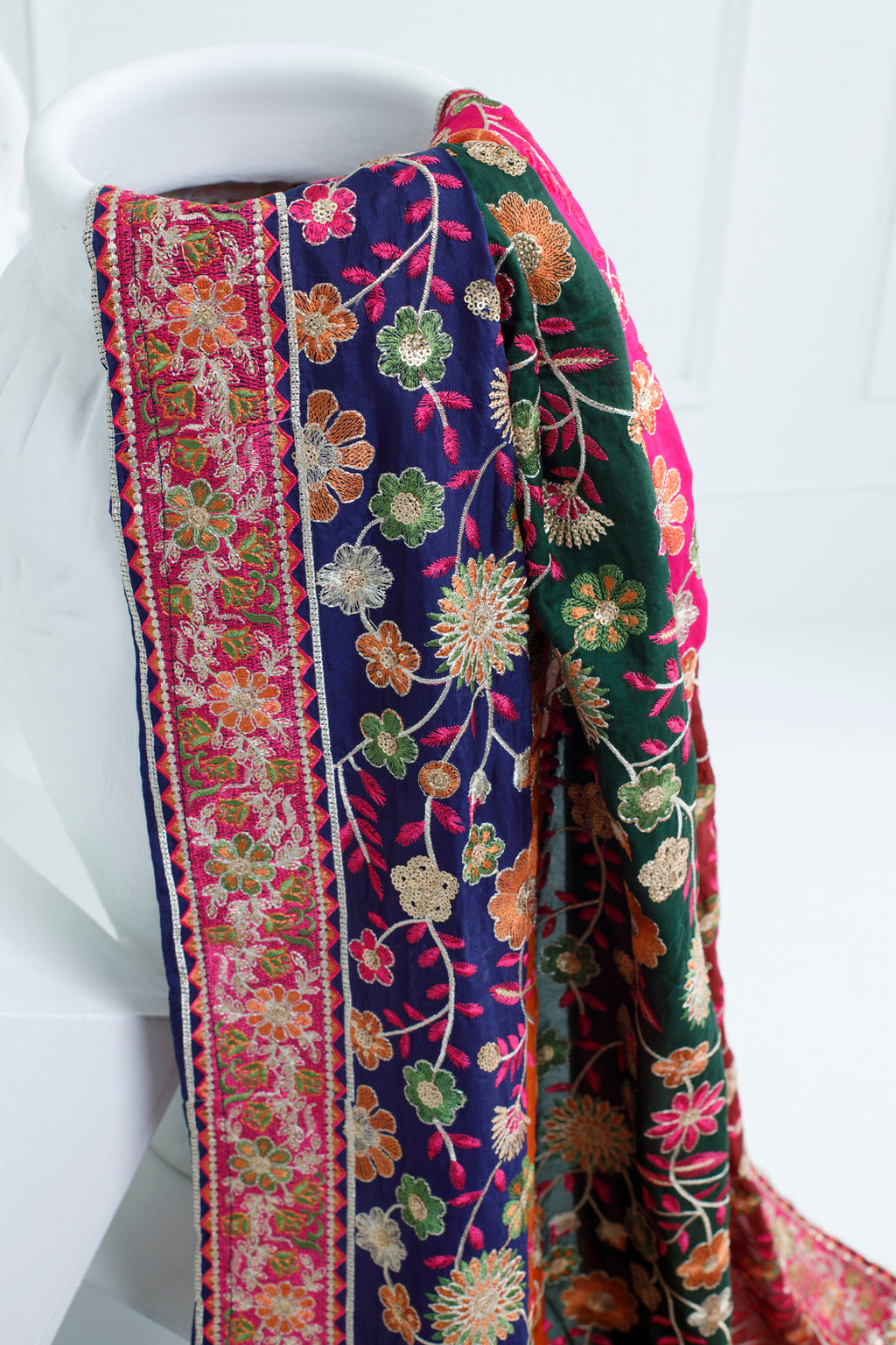 Multi-colour Katan Silk Shawl