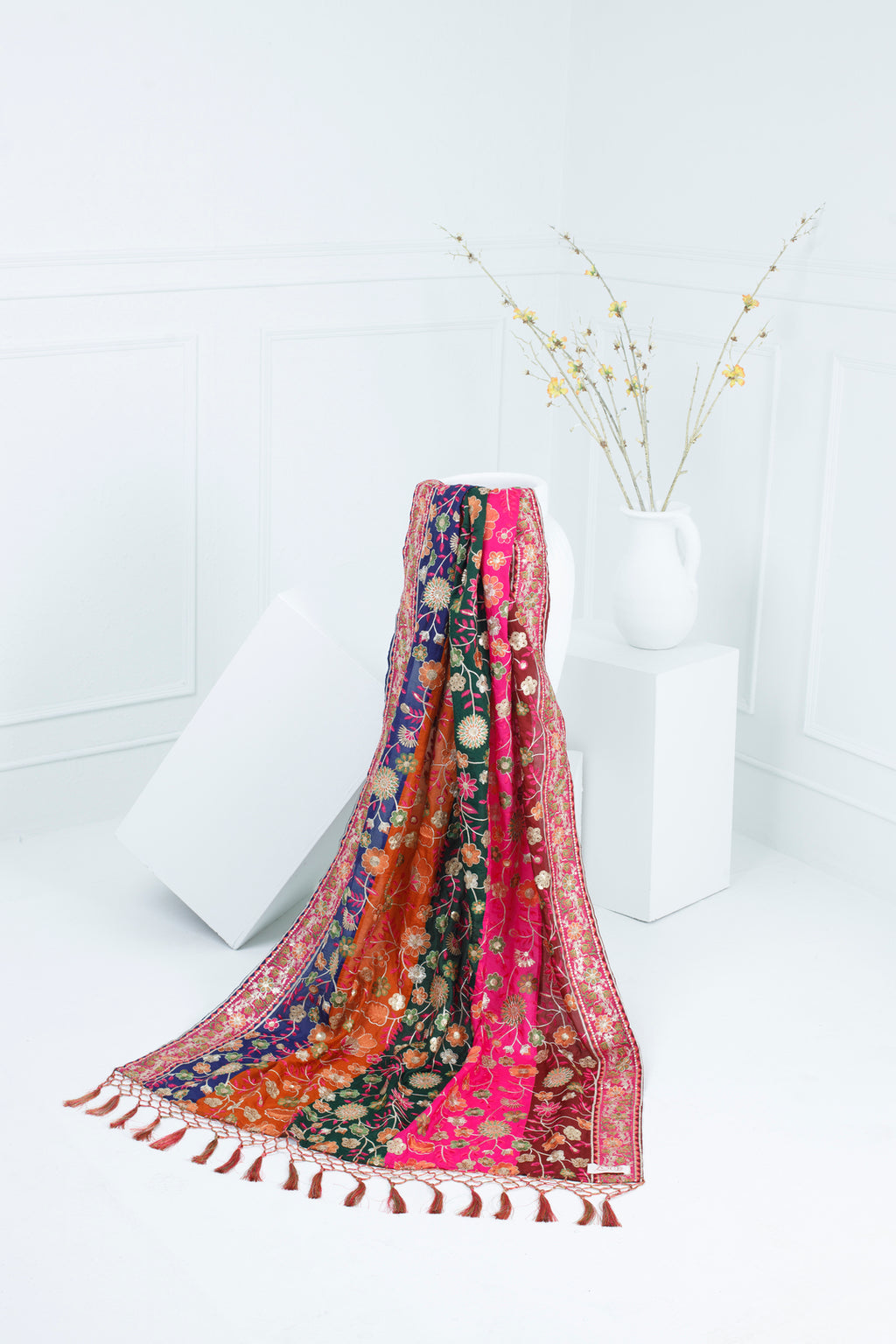 Multi-colour Katan Silk Shawl