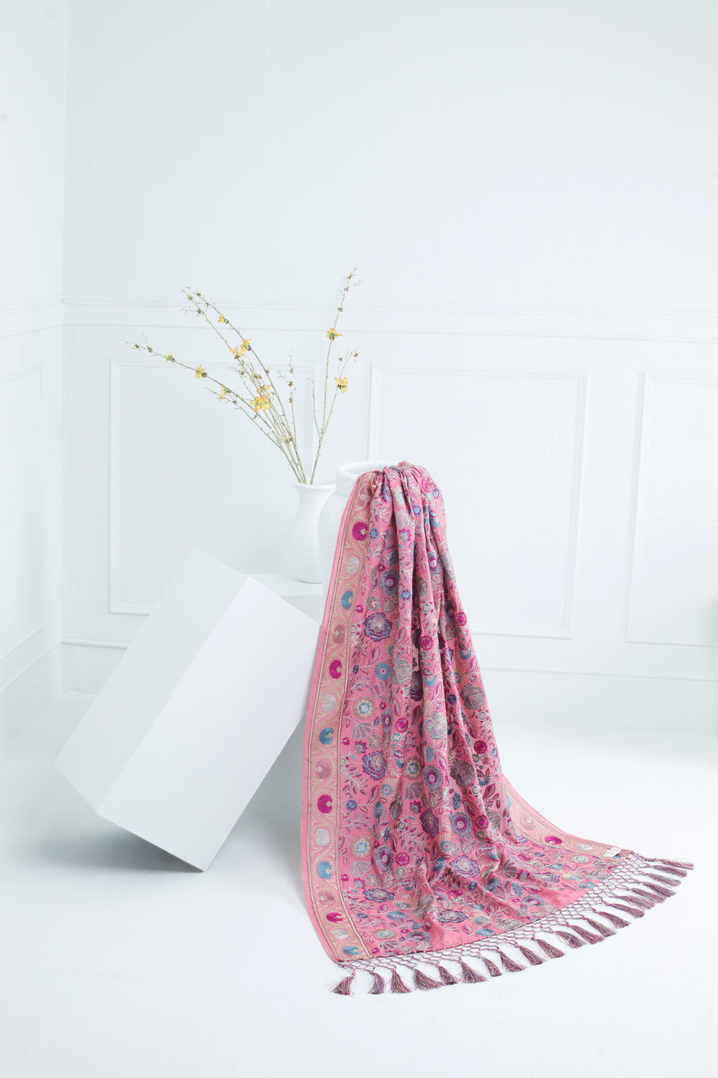 Pink Katan Silk Shawl