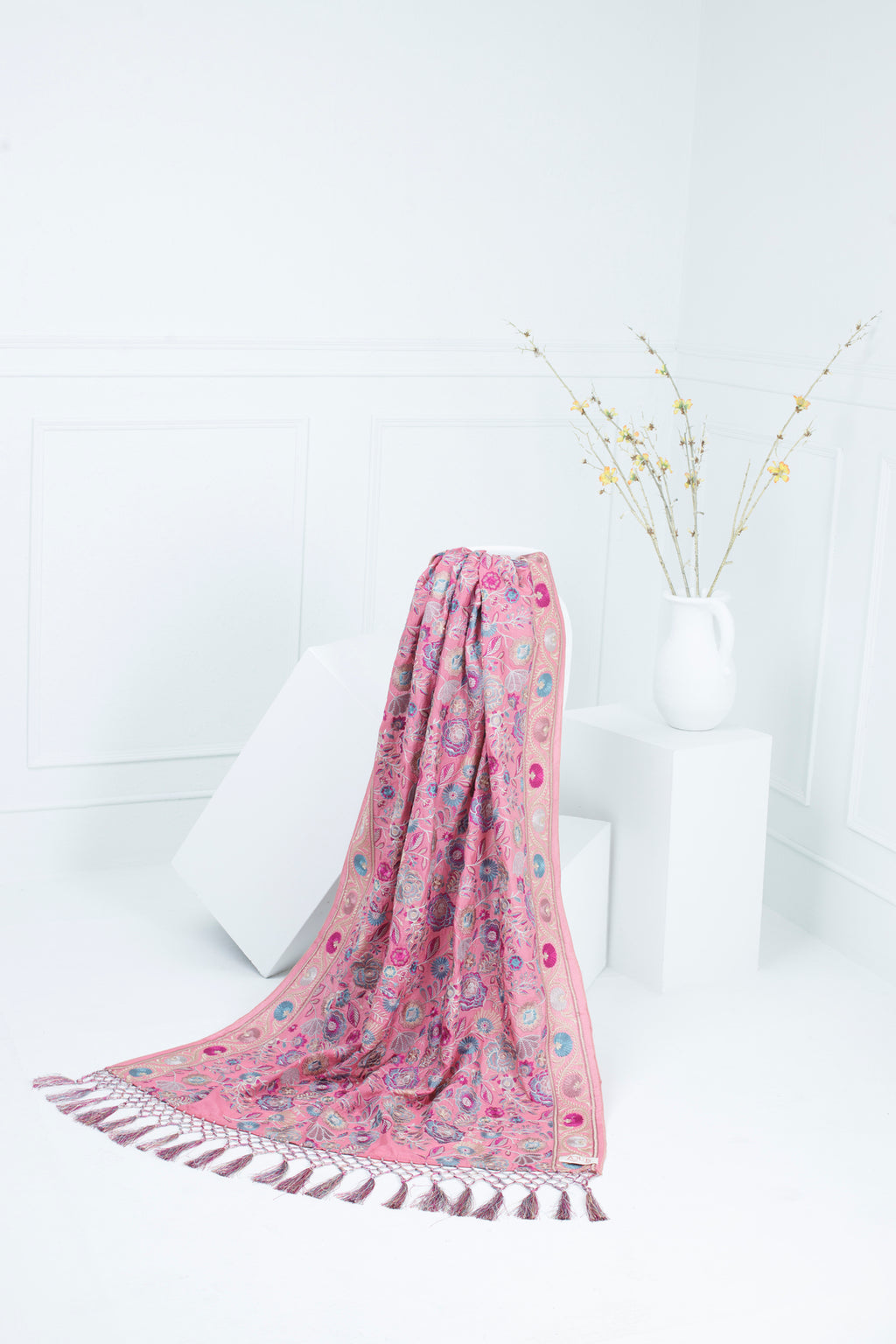 Pink Katan Silk Shawl