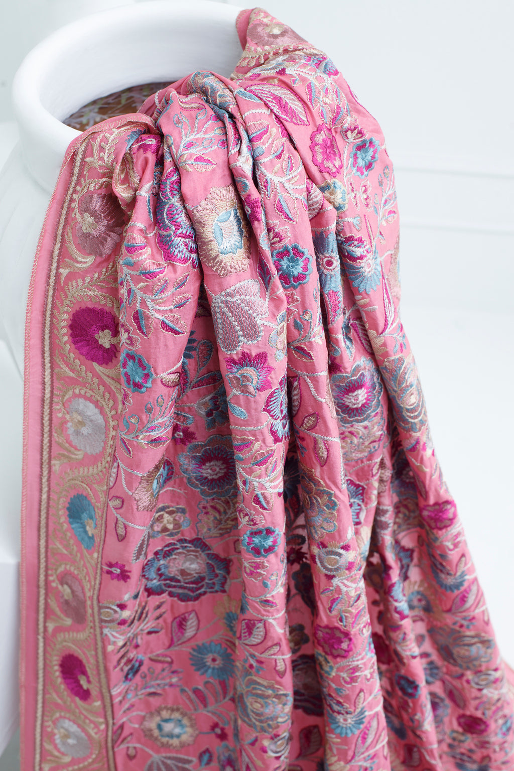 Pink Katan Silk Shawl