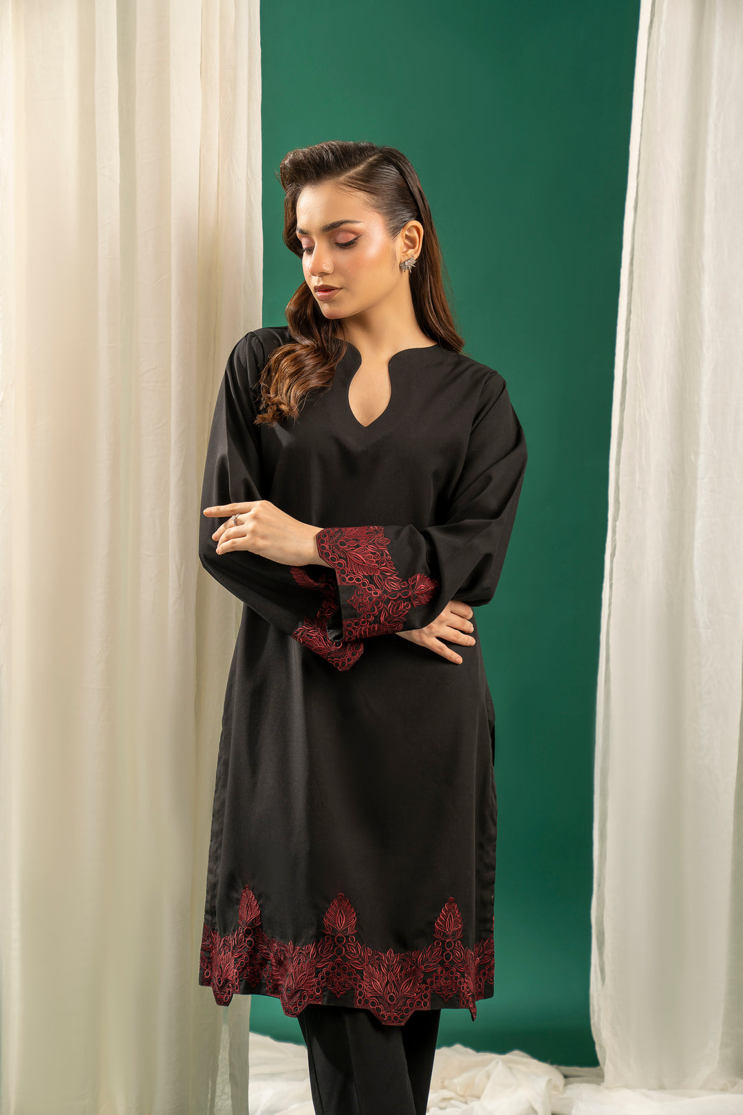 Black Embroidered CO-ORD Set