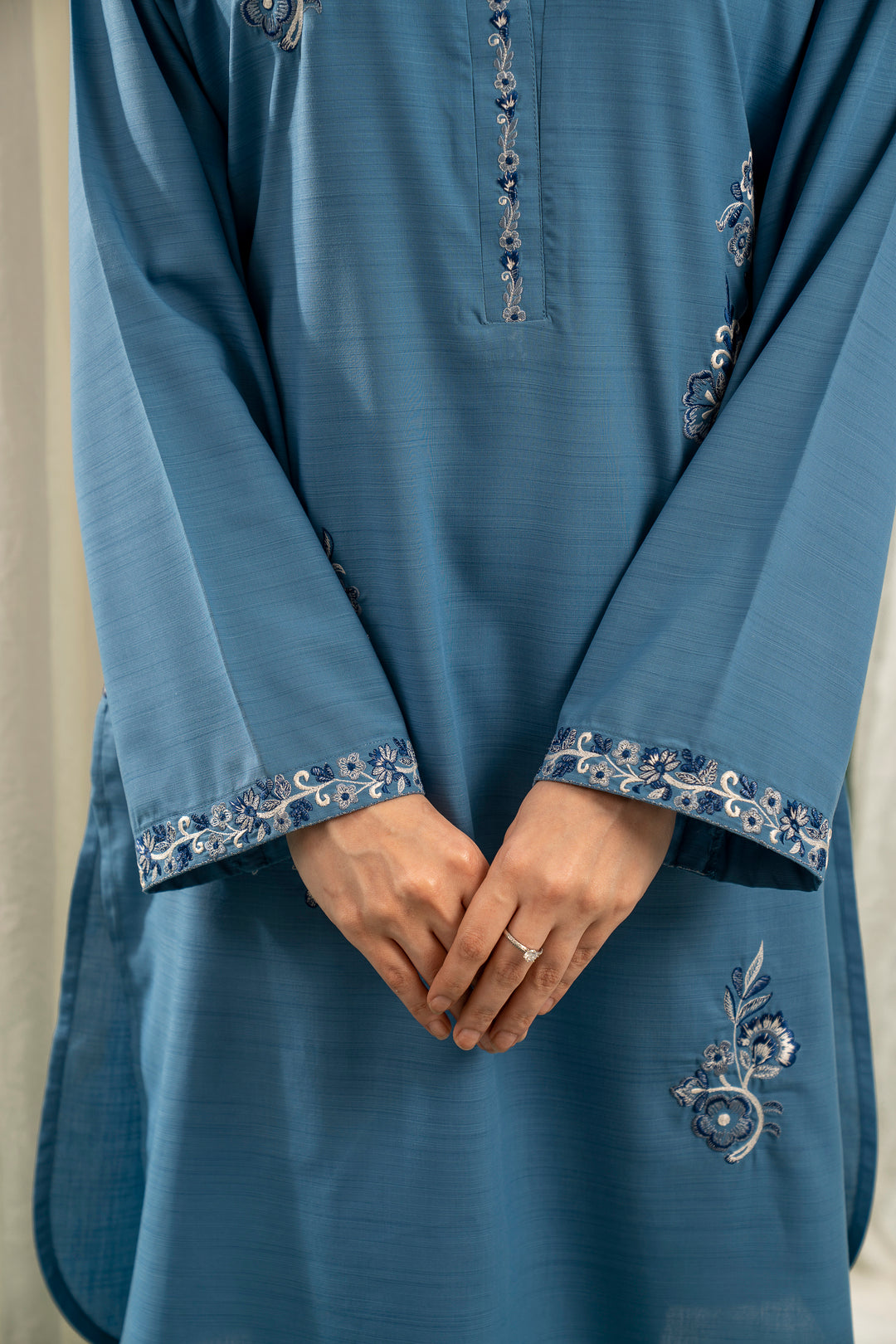 Blue Embroidered CO-ORD Set