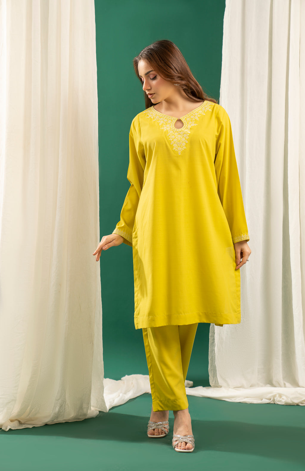 Yellow Embroidered CO-ORD Set