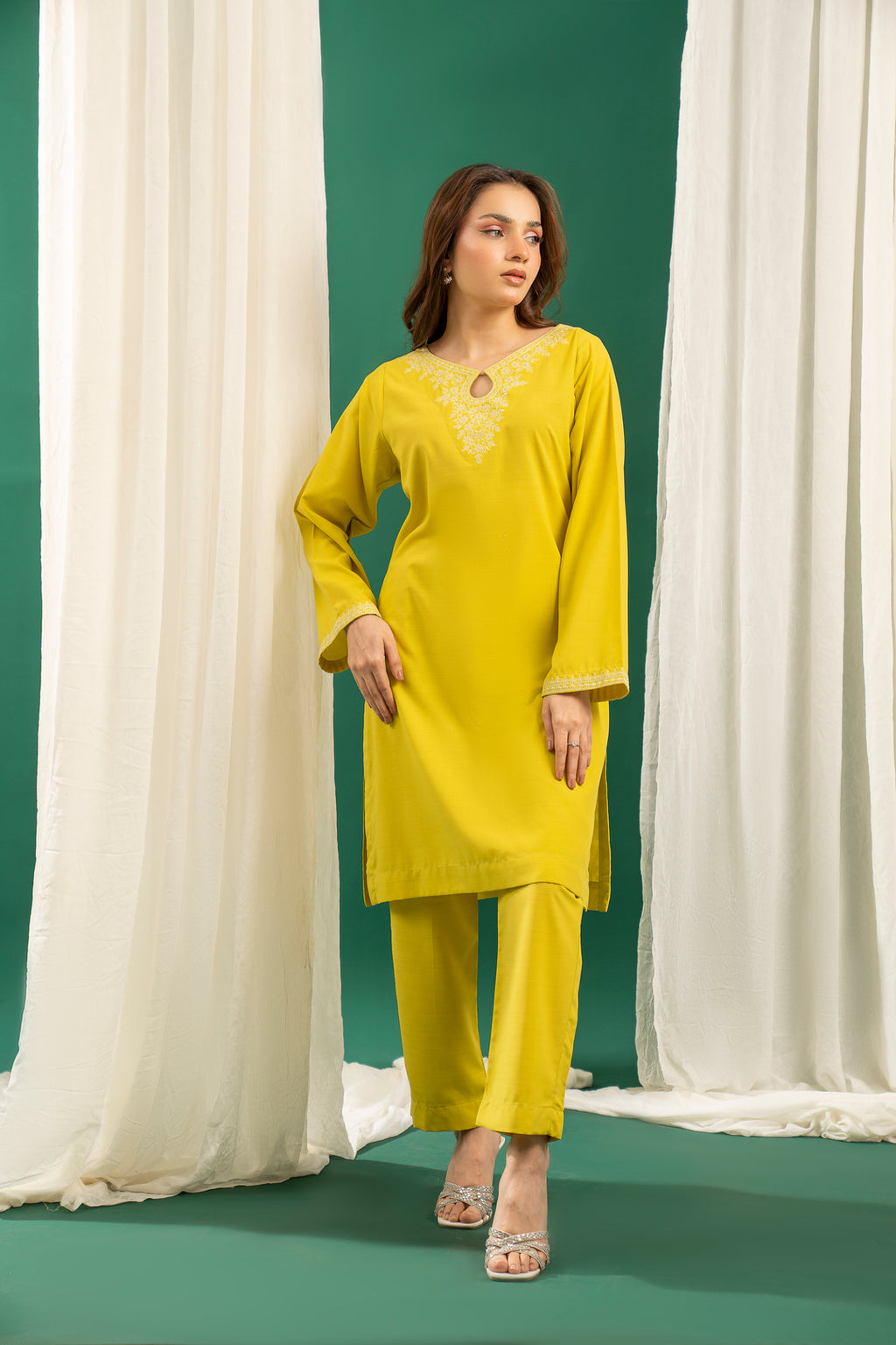 Yellow Embroidered CO-ORD Set