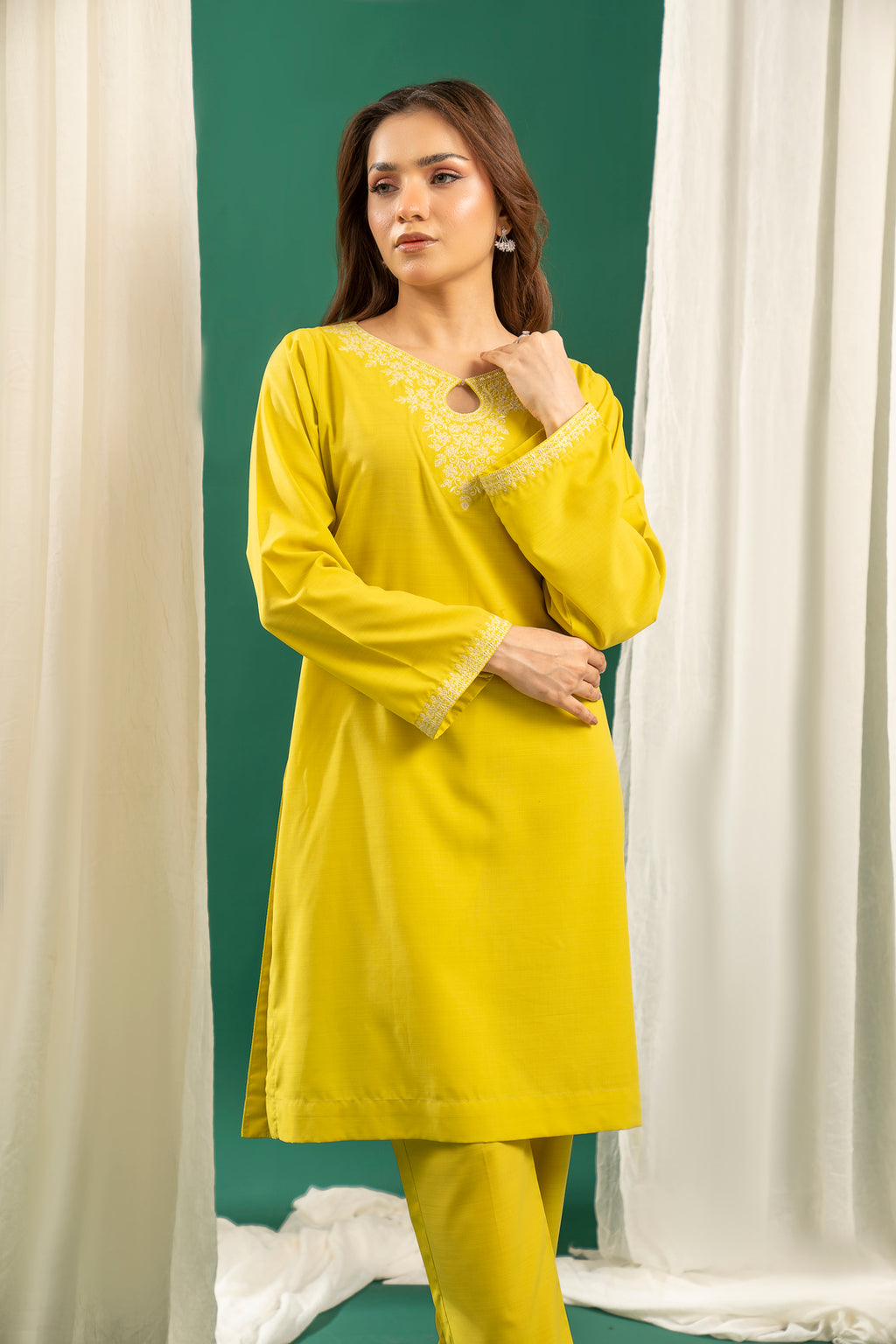 Yellow Embroidered CO-ORD Set