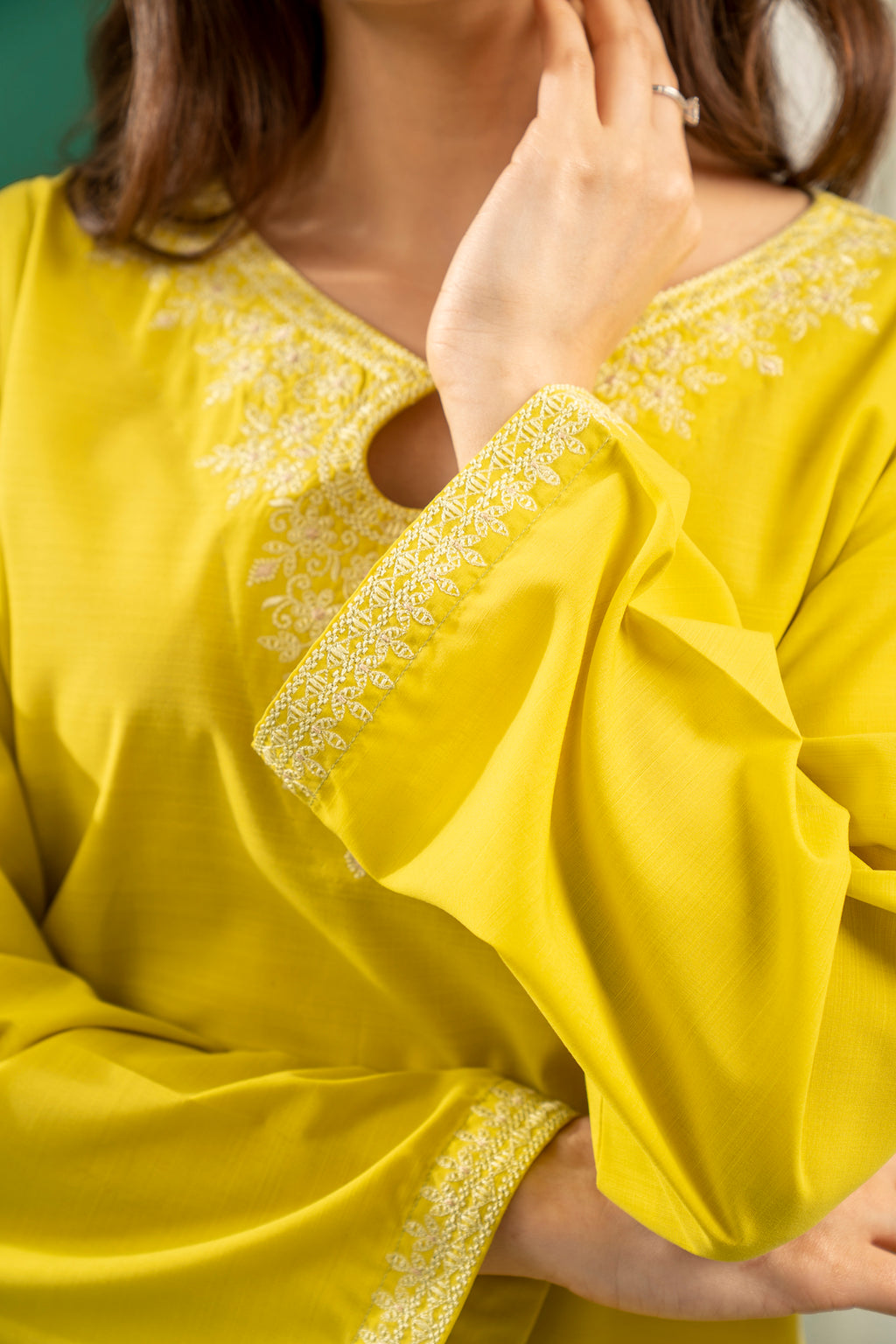 Yellow Embroidered CO-ORD Set