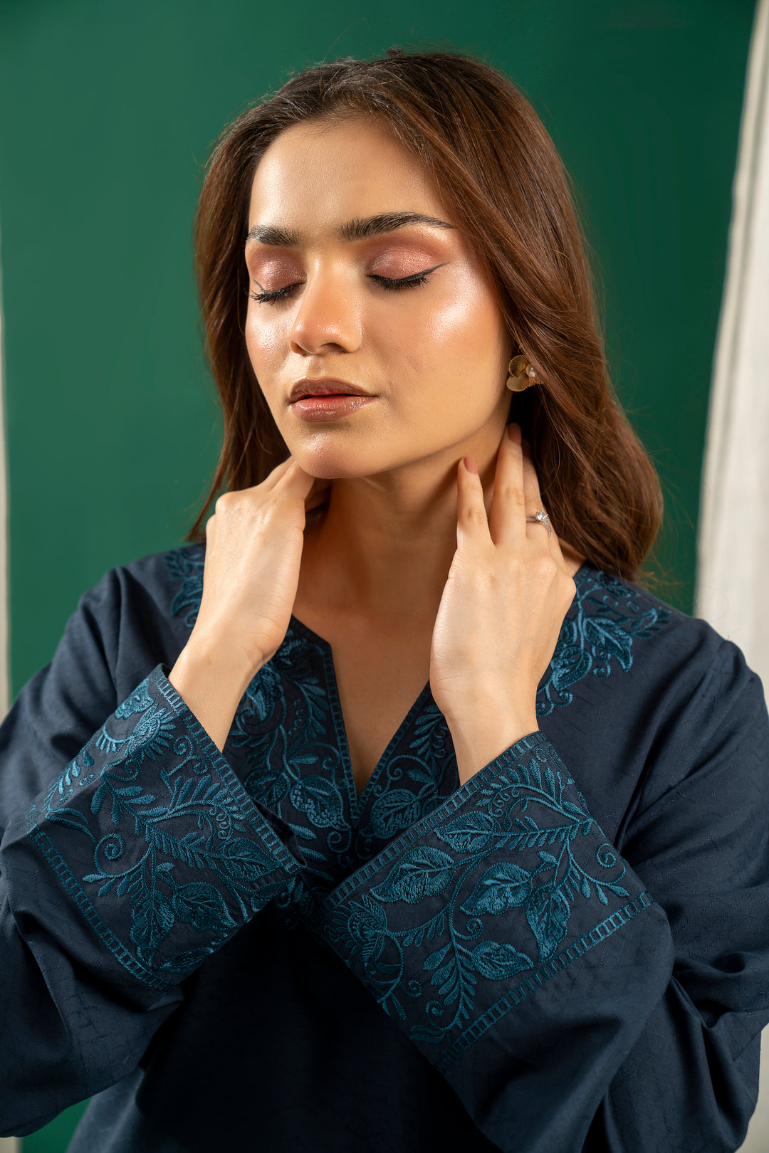 Navy Blue Embroidered CO-ORD Set