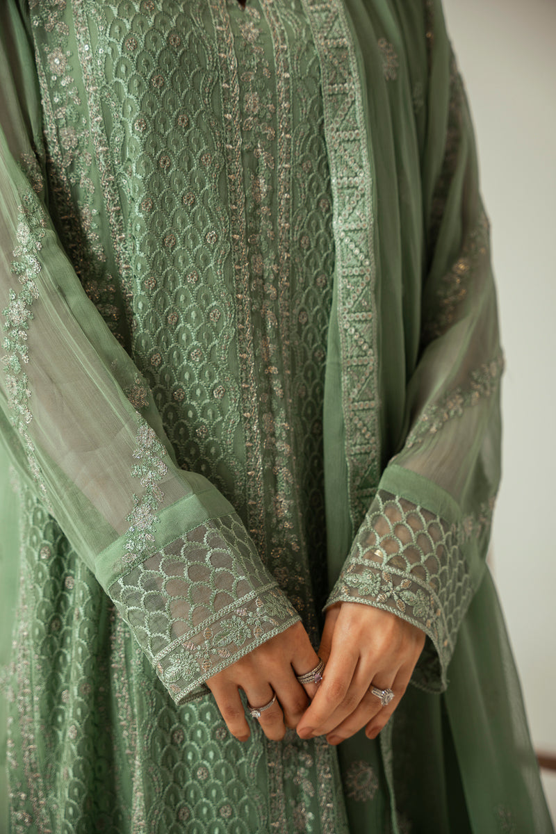 Frosted Patel 3PC Embroidered Chiffon Suit