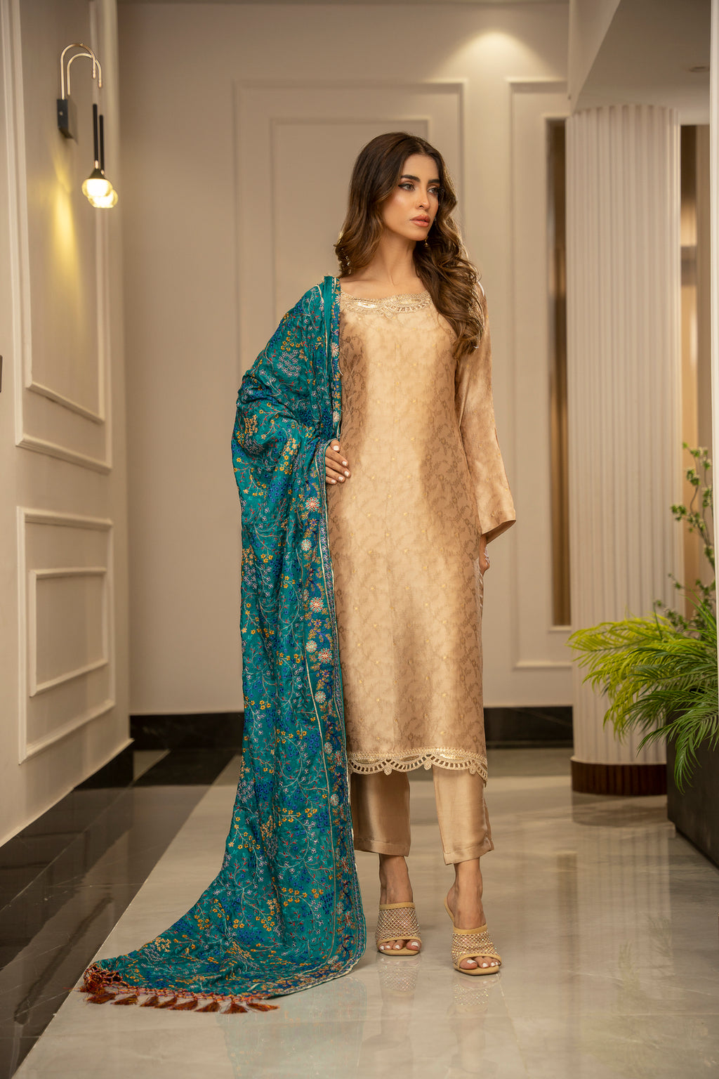 Ferozi Katan Silk Shawl