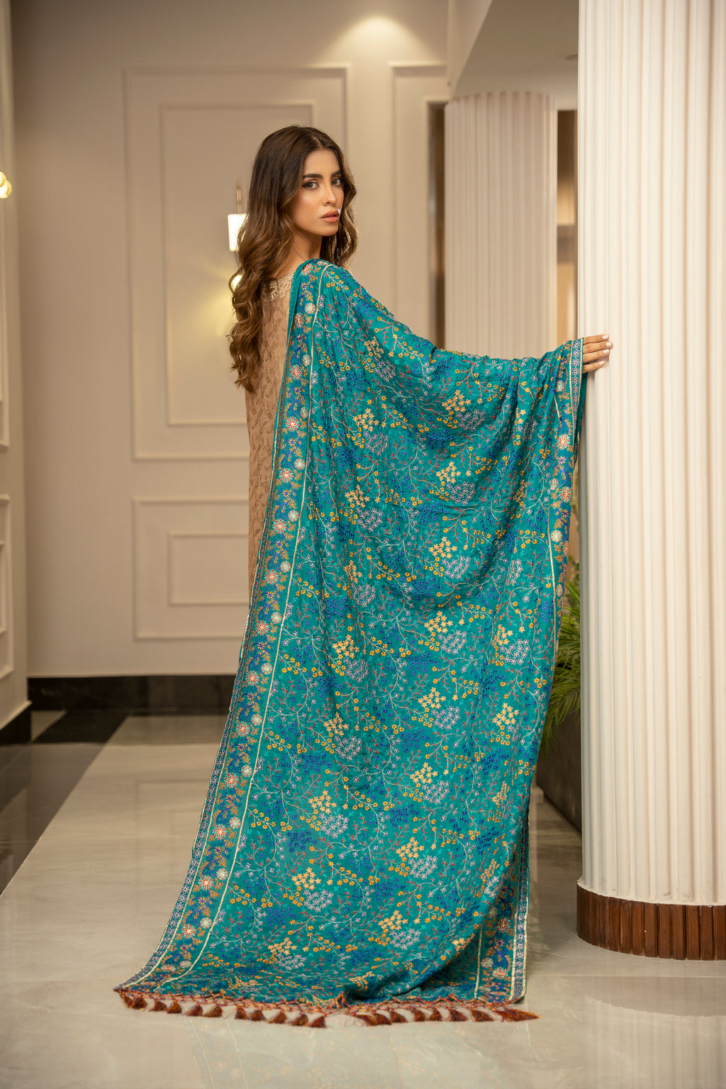 Ferozi Katan Silk Shawl