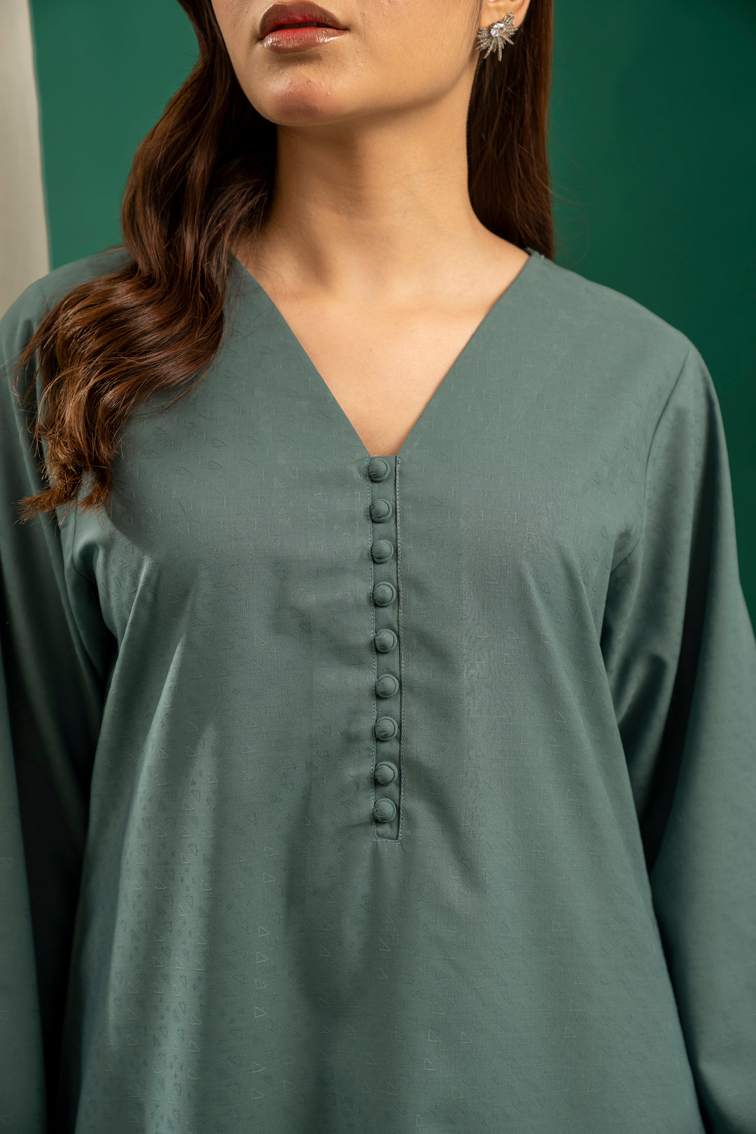 Dark Green Embroidered CO-ORD Set